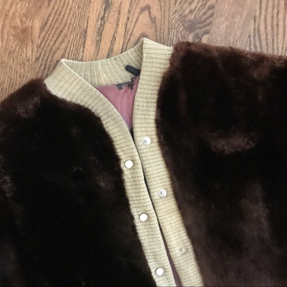 Vintage faux fur cropped bomber short jacket small - Picture 4 of 6